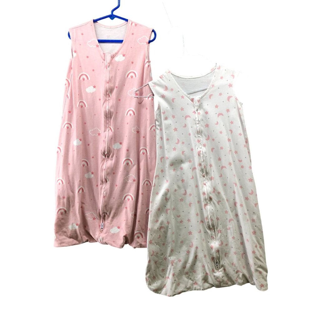 Baby Girls 12-18M Sleep Sacks BUNDLE 2 Piece‎ Size L Cotton Sleeveless Light